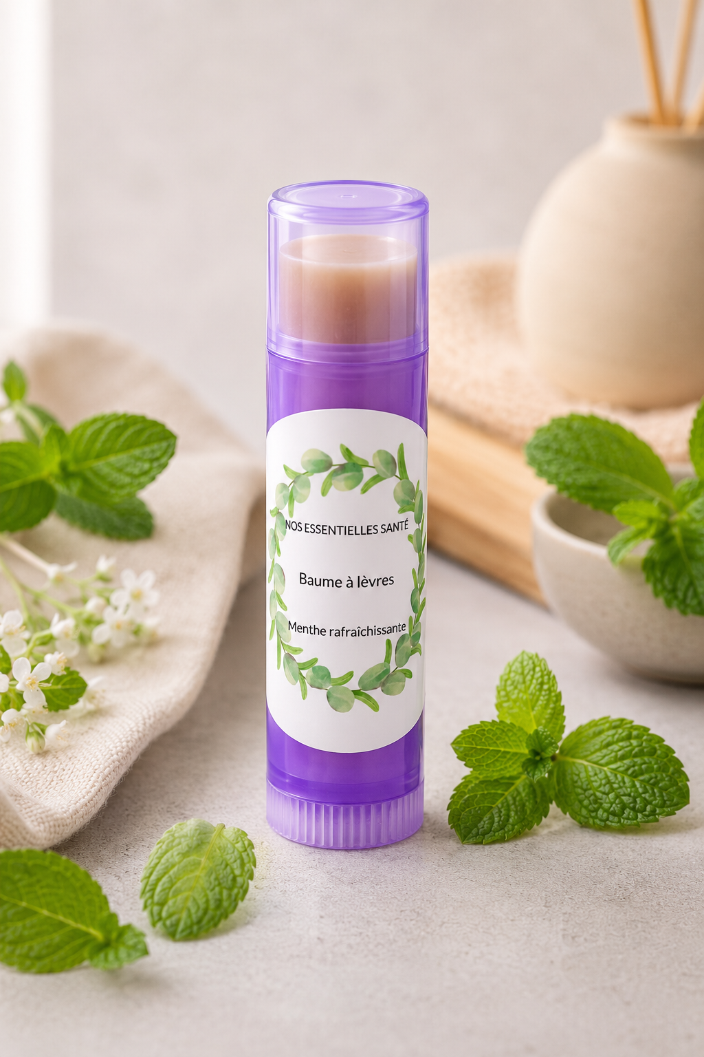 Baume à lèvres menthe rafraîchissante